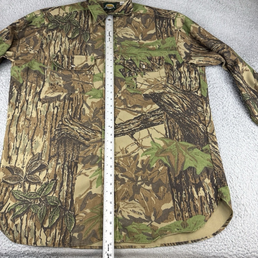 Cabelas Shirt Mens XL Realtree Camo Heavyweight Long Sleeve Button Up USA Vtg‎ - Picture 7 of 10